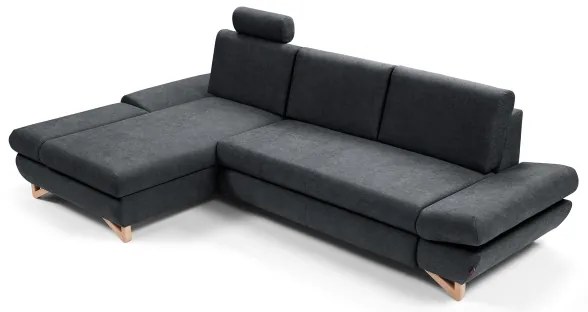 Rozkladacia rohová čalúnená sedacia súprava AVESTA do tvaru L, s úložným priestorom, ľavá, antracit