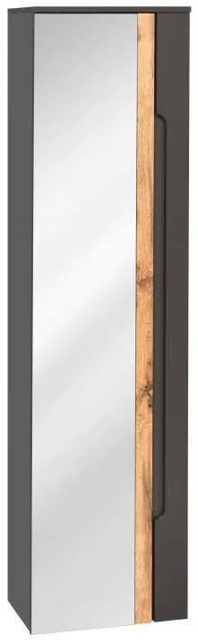 Kúpeľňová skrinka CMD GALAXY GREY 802 sivý vysoký lesk/dub wotan