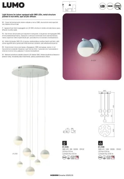 Redo 01-2125 - LED Nástenné svietidlo LUMO LED/6W/230V biela