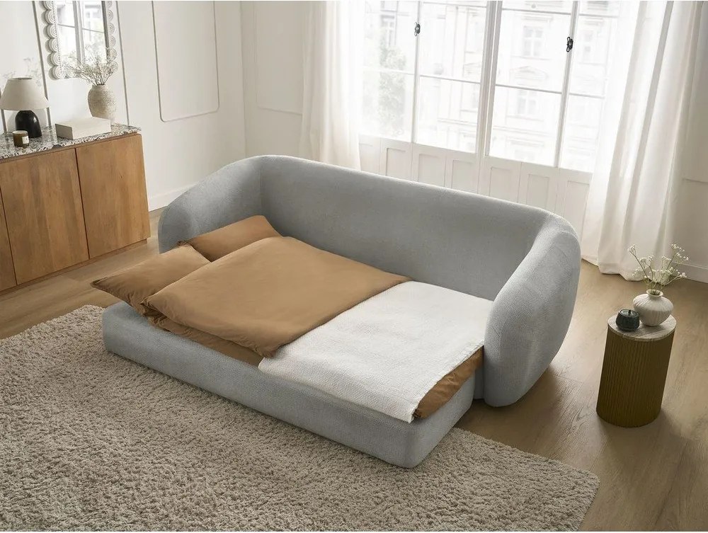 Svetlosivá ženilková rozkladacia pohovka 228 cm Neyo – Bobochic Paris