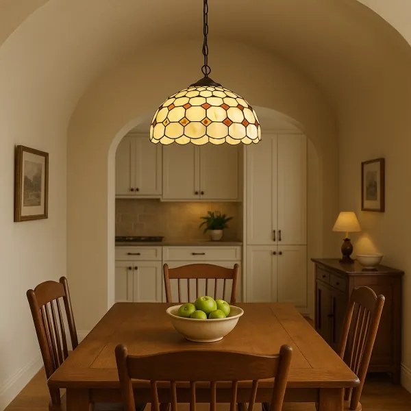 Brilagi - Tiffany vitrážový luster na reťazi DORAN 2xE27/60W/230V