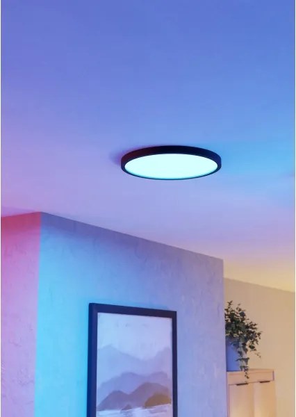 Eglo 901725 -LED RGBW stmievateľné dymové stropné svietidlo FUEVA-Z LED/17,5W/230V 39,9cm IP44 čierna