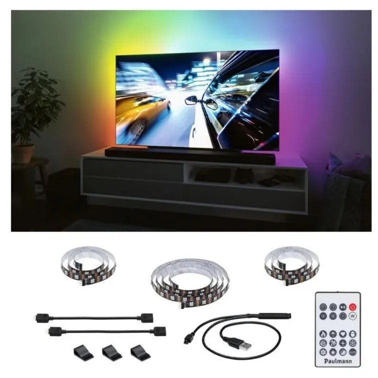 Paulmann 78880 - LED/3,5W RGB Stmievateľný pásik pre TV 2m ZOLL 5V + DO