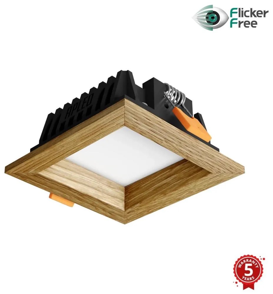 APLED - LED Podhľadové SQUARE WOODLINE LED/3W/230V 3000K 9x9 cm dub masív