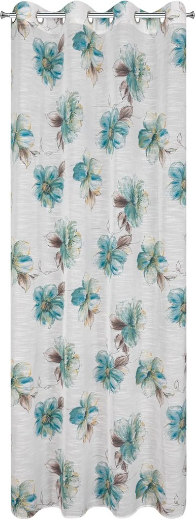 ZÁVES NA KRÚŽKOCH LISA 140X260 CM KVETY