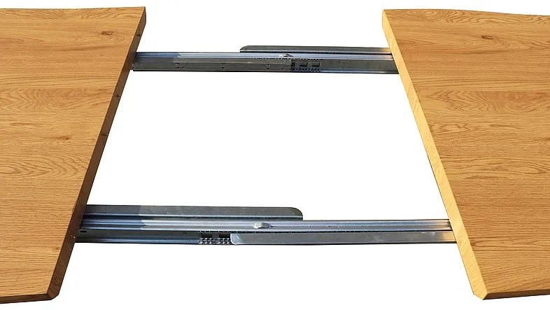 Rozkladací jedálenský stôl 150-210 cm Faustina (dub + čierna) (pre 8 a viac osôb). Vlastná spoľahlivá doprava až k Vám domov. 1050177