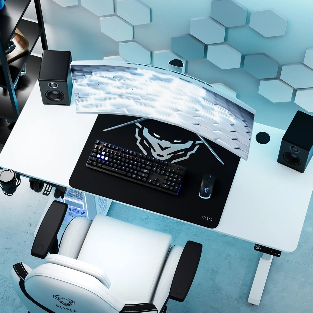 Výškovo nastaviteľný stôl Diablo X-Tensio 1400 biely