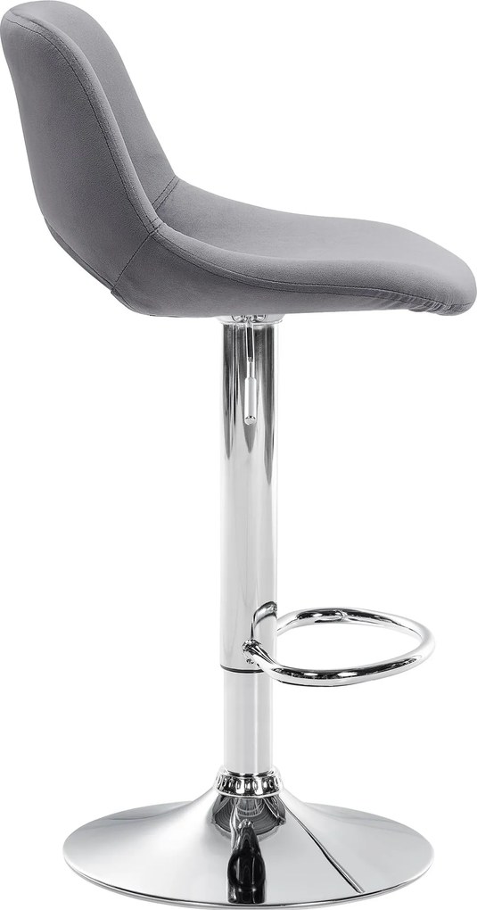 Barová stolička Camden - zamat, chróm rám - Tmavo sivá