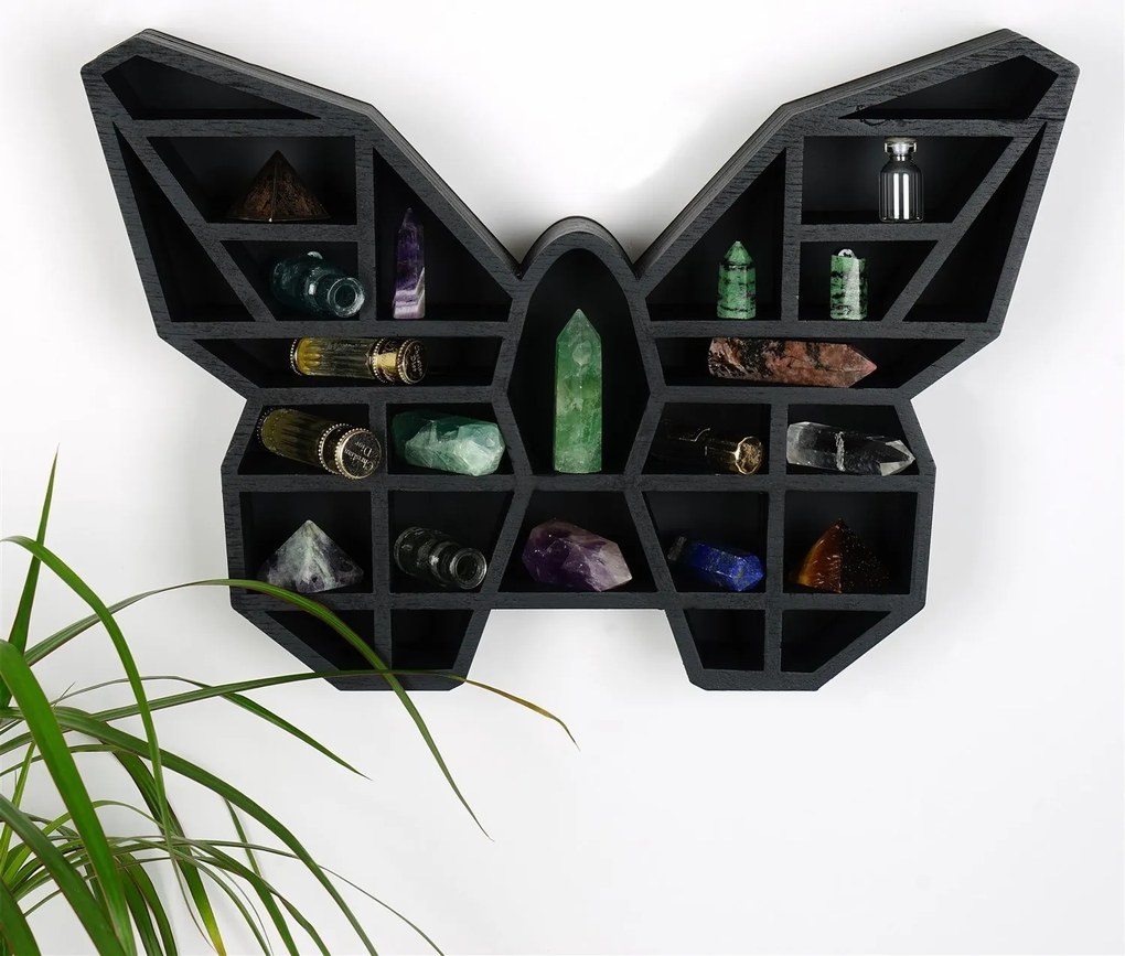 Nástenná polica CRY007-S čierna