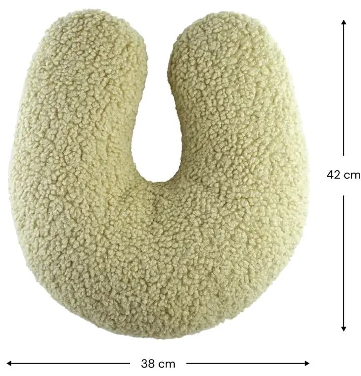 Zelený detský pohovkový vankúš z textílie buklé U – Wigiwama