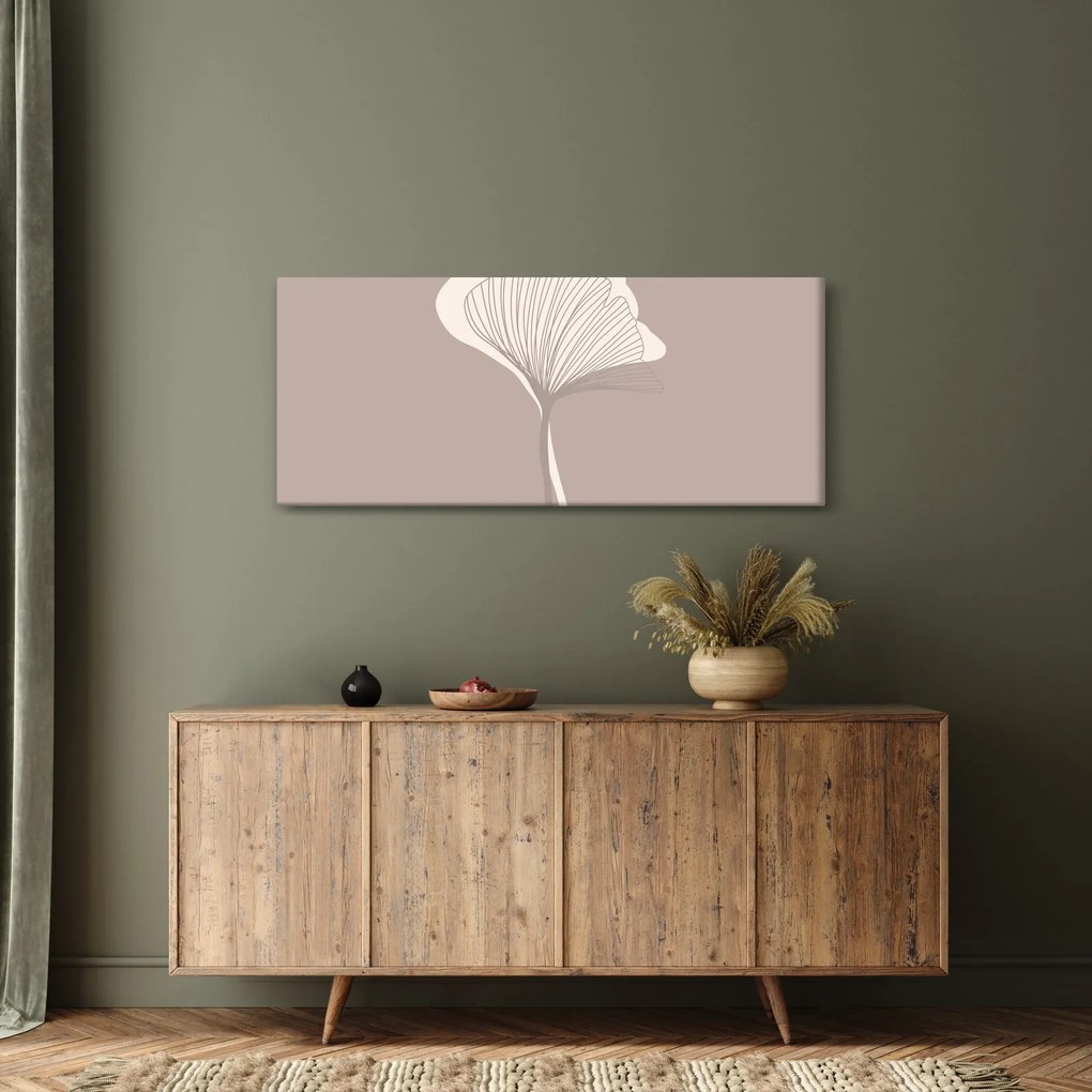 Obraz - Béžové listy N⁰3 (120x50 cm)