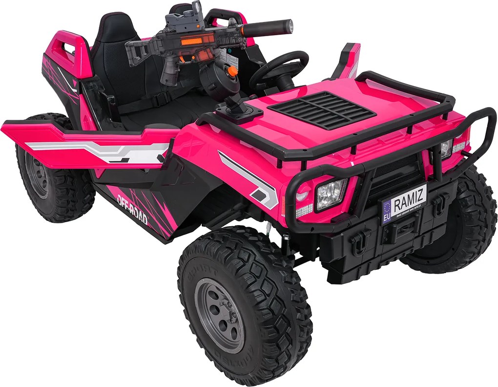 Ramiz Elektrická bugina PROSPECTOR STRONG pre deti ružová + pohon 4x4 + diaľkové ovládanie