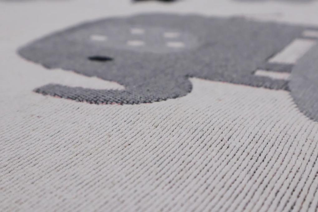 Praktik home s.r.o. Detský kusový koberec Natur Slony - 120x170 cm