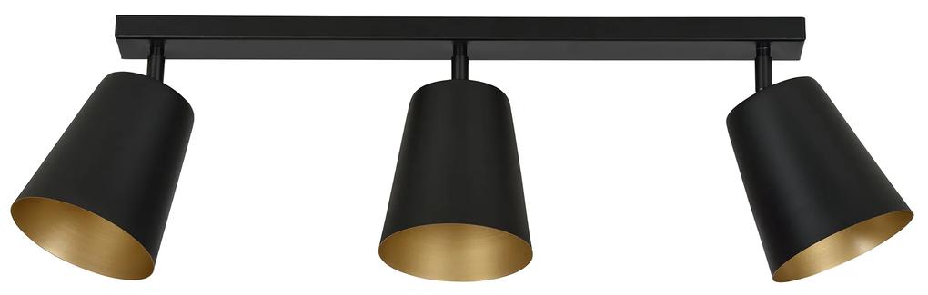 PRISM 3 | moderná stropná lampa trojitá Farba: Čierna/Zlatá