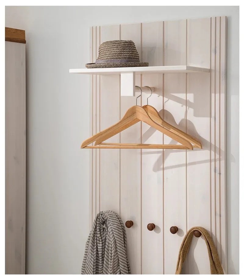 Biela predsieňová zostava z borovicového dreva 60x120x25 cm Anita – Støraa