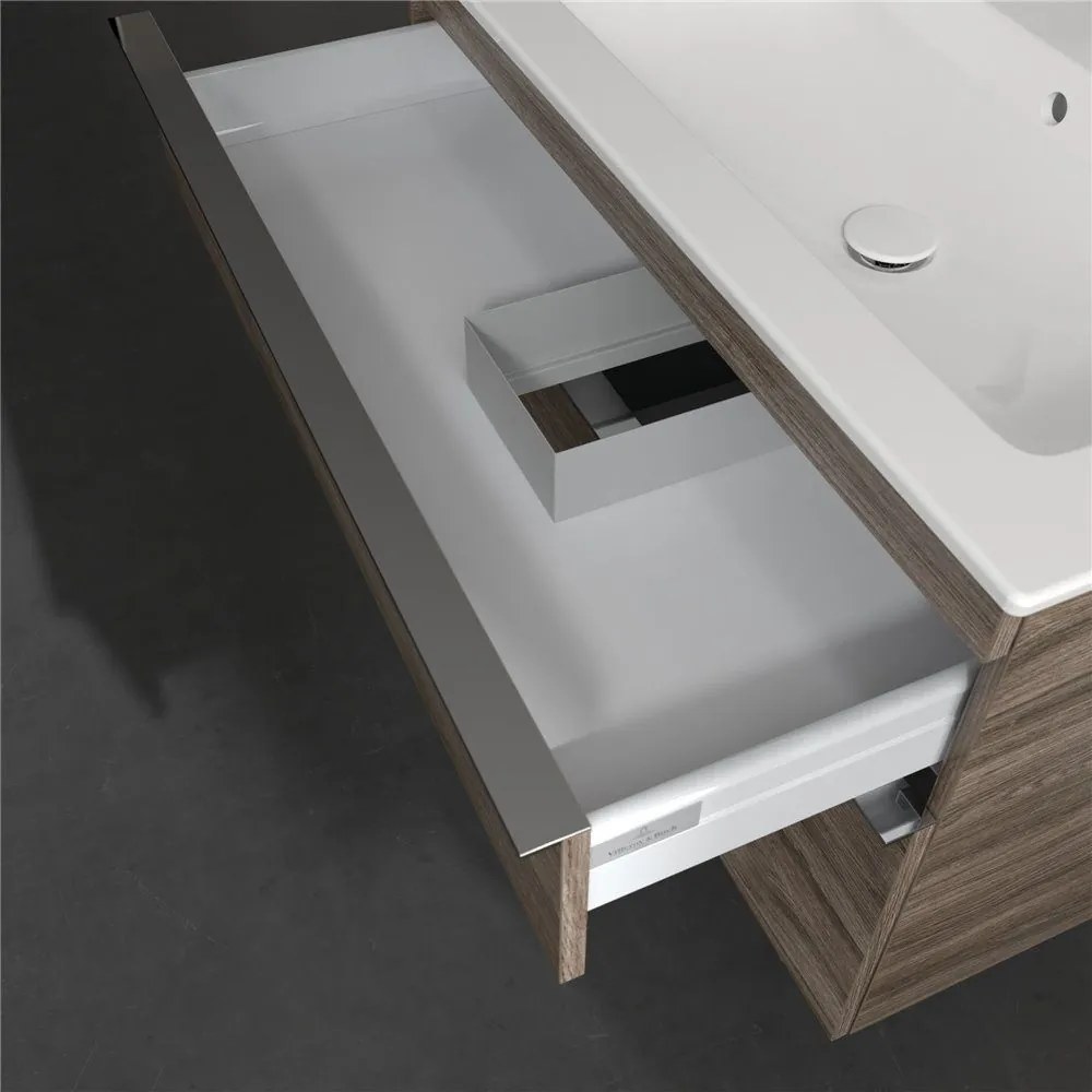 VILLEROY &amp; BOCH Venticello závesná skrinka pod asymetrické umývadlo (pravé), 2 zásuvky, 953 x 502 x 590 mm, Stone Oak, A92801RK