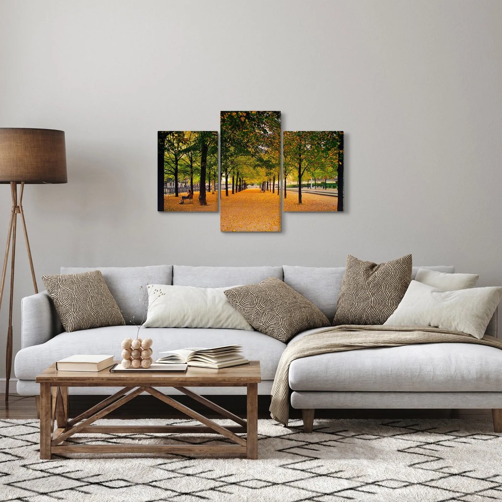 Obraz aleje jesenných stromov (90x60 cm)