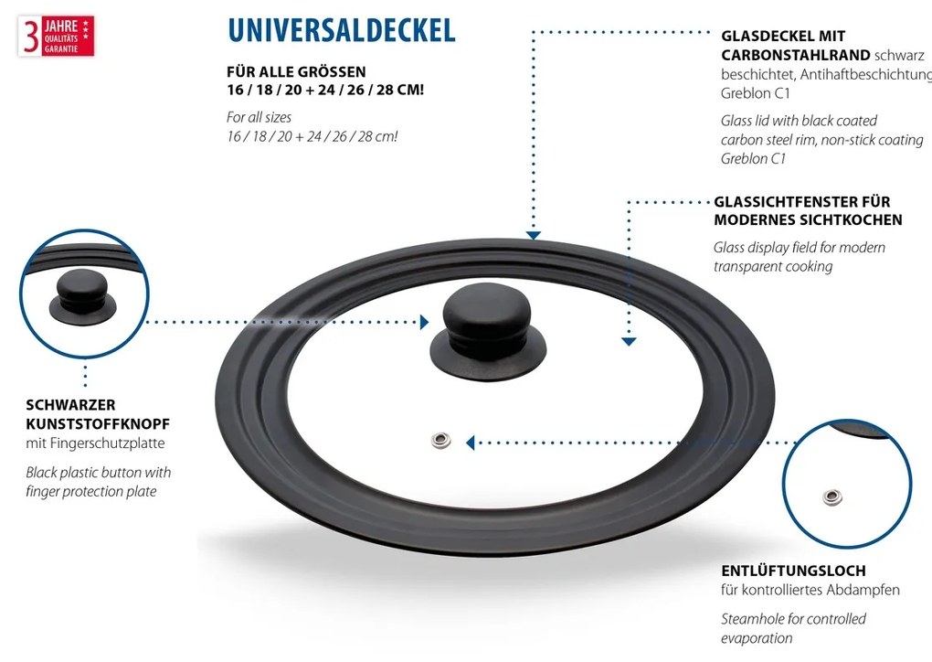 Elo 40030 Univerzálne veko 24/26/28 cm