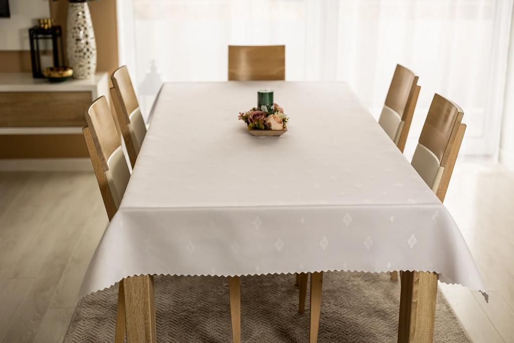 Dekorstudio Teflónovy obrus na stôl Diamond - biely Rozmer obrusu (šírka x dĺžka): 140x200cm