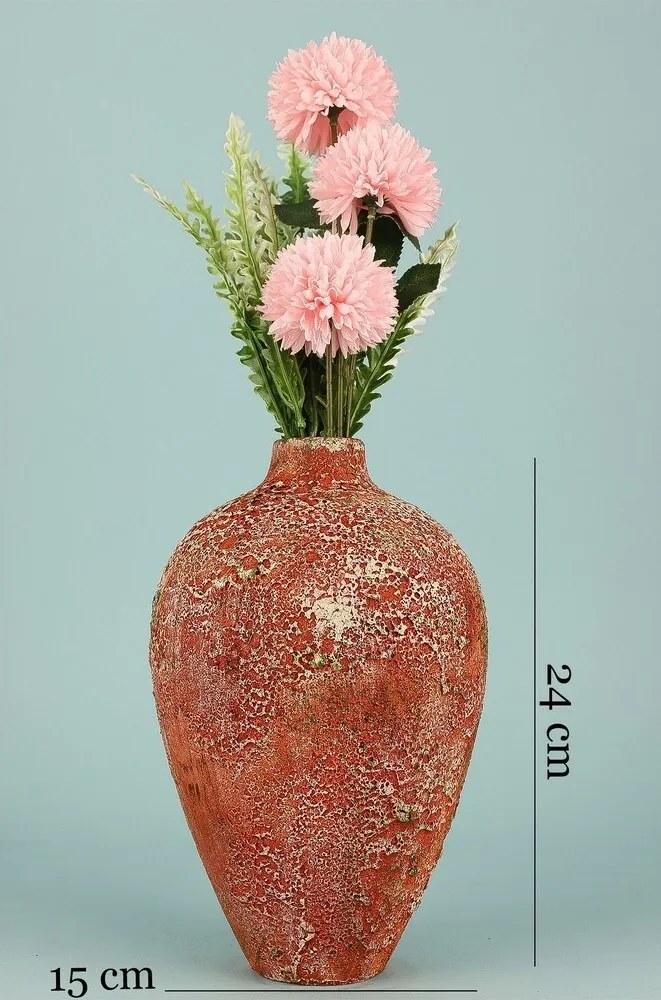Keramická váza YL742 Patina, červená