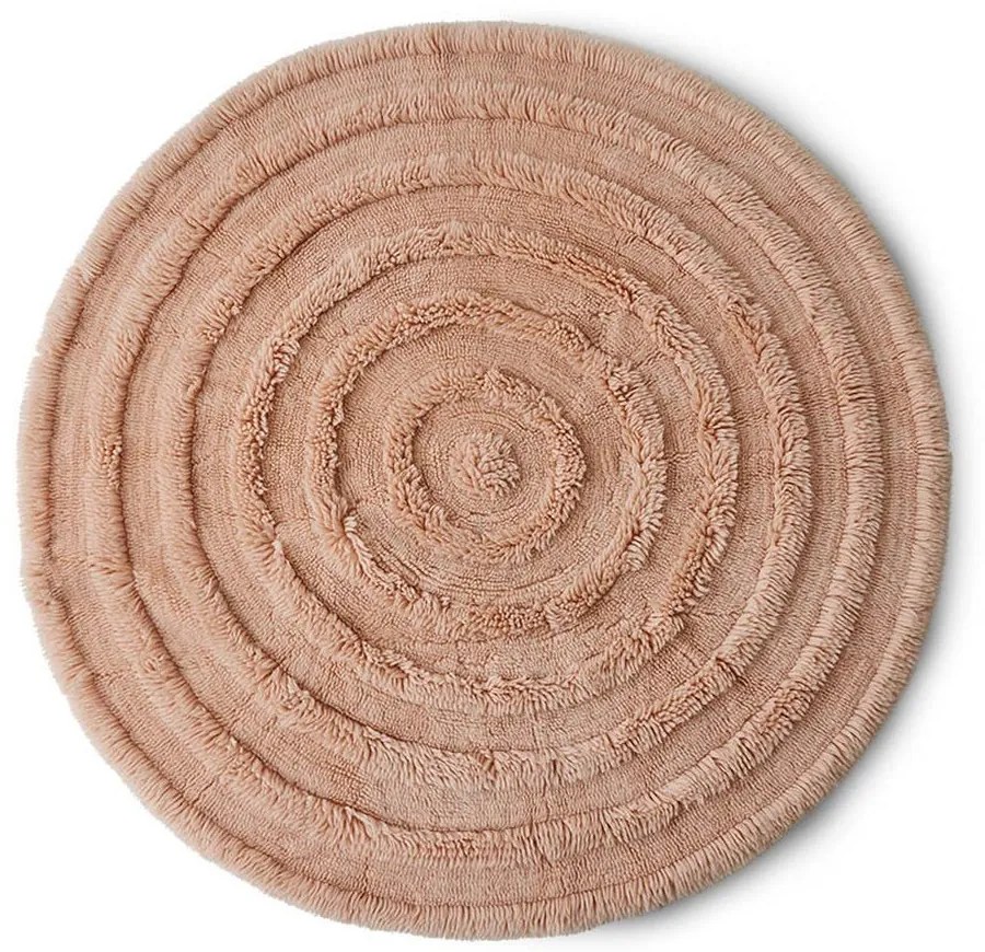 Ružový okrúhly vlnený koberec Tippo - Ø 150 cm
