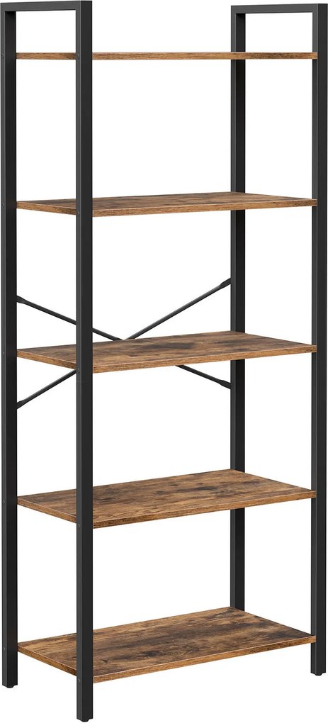 XXXLutz REGÁL, hnedá, čierna, uhlíková oceľ, 66/153/30 cm Boxxx - Online Only drobný nábytok - 002543000125