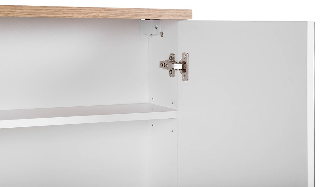 Kúpeľňová závesná skrinka BALI biela so zrkadlom 80 cm