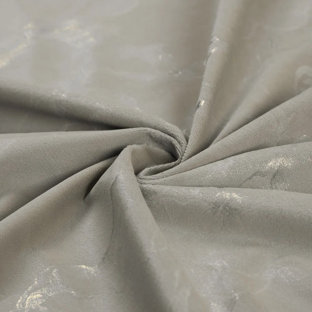 Biante Zamatový behúň na stôl Isabela IBL-019 Zlatý/dymový mramor na sivobéžovom 45x160 cm