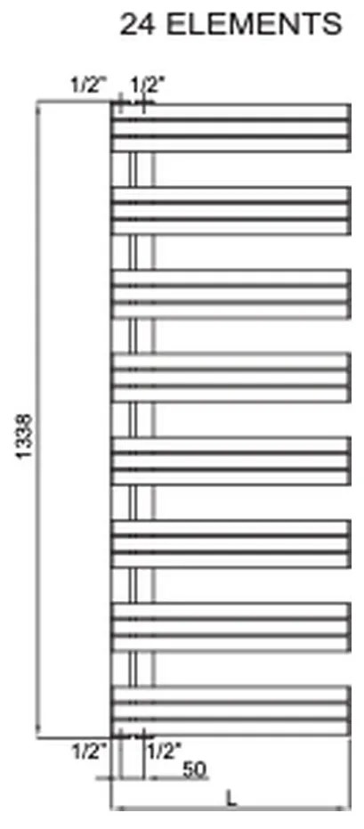 Cordivari Celine - Radiátor 1338x500 mm, leštená nerez 3551730130102