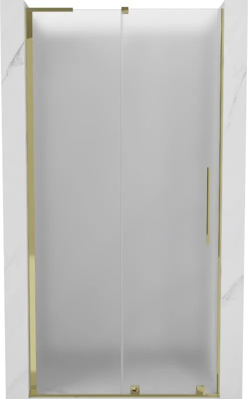 Mexen Velar L, posuvné sprchové dvere do otvoru 100 cm, 8mm sklo námraza, zlatá lesklá, 871-100-003-31-50