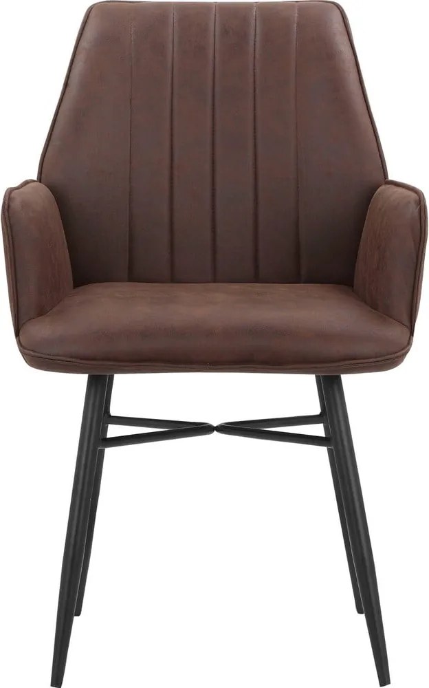 Hnedé čalúnené jedálenské kreslá v súprave 2 ks Anzo – Støraa