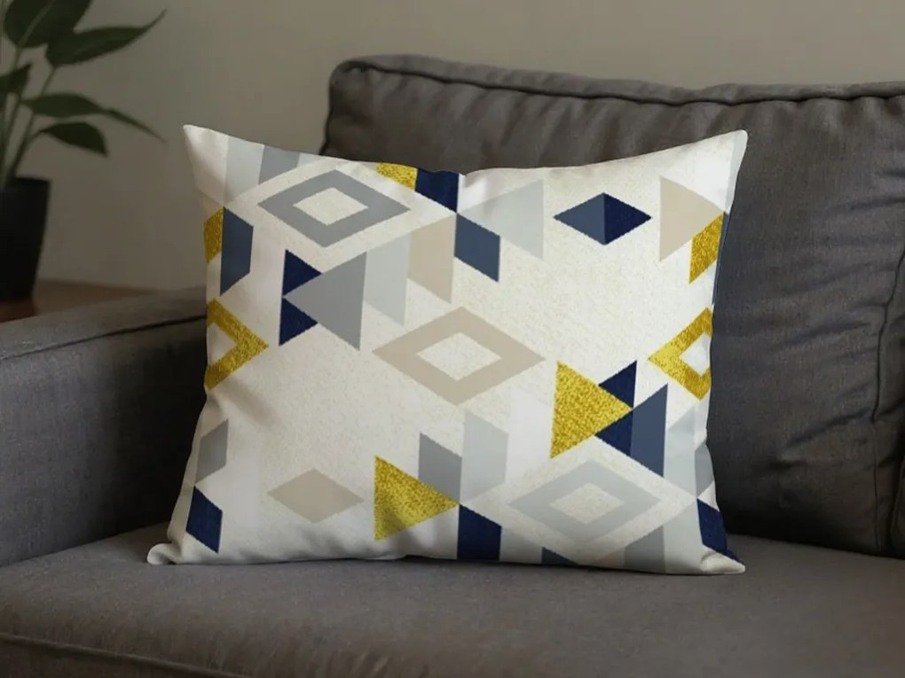 Sada 2 ks dekoračných obliečok na vankúš z mikrovlákna GEOMETRICA 50x70 cm, farebná