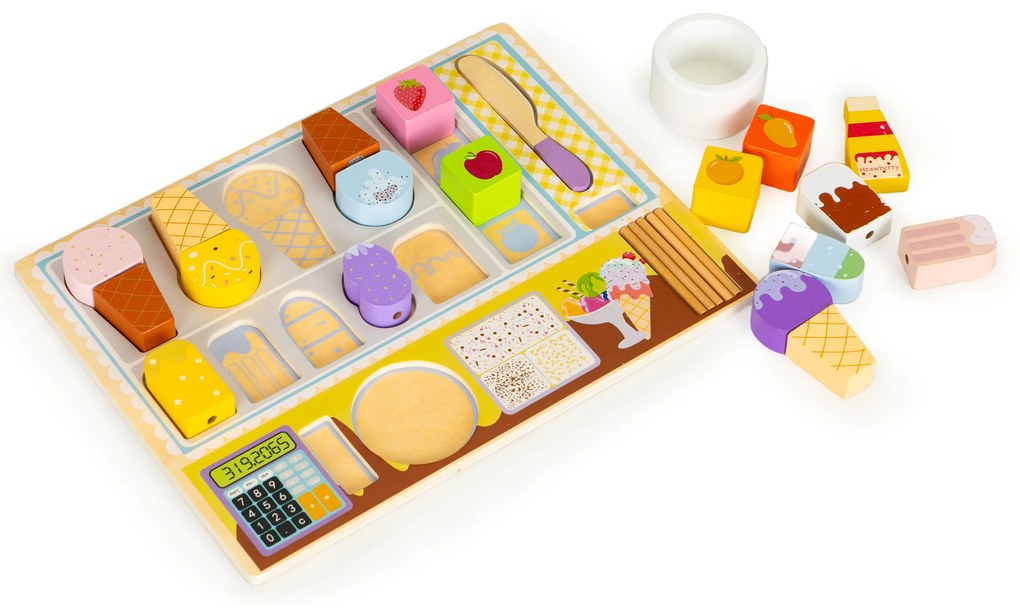 Drevená doska zmrzlinárska zmrzlinová súprava pre deti