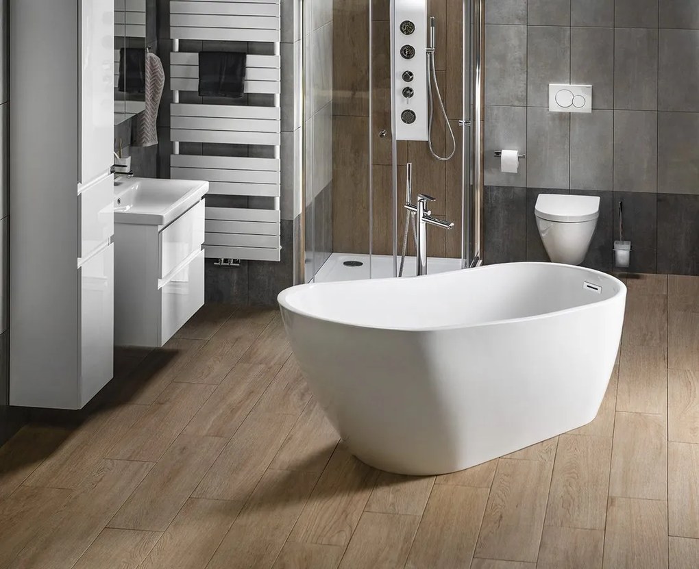 Aqualine Aqualine, TISA voľne stojaca vaňa 170x80 cm, biela, E1780