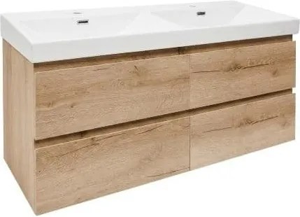 Kúpeľňová skrinka s umývadlom SAT B-Way 119x50x45 cm dub mat BWAY2120OAKU4
