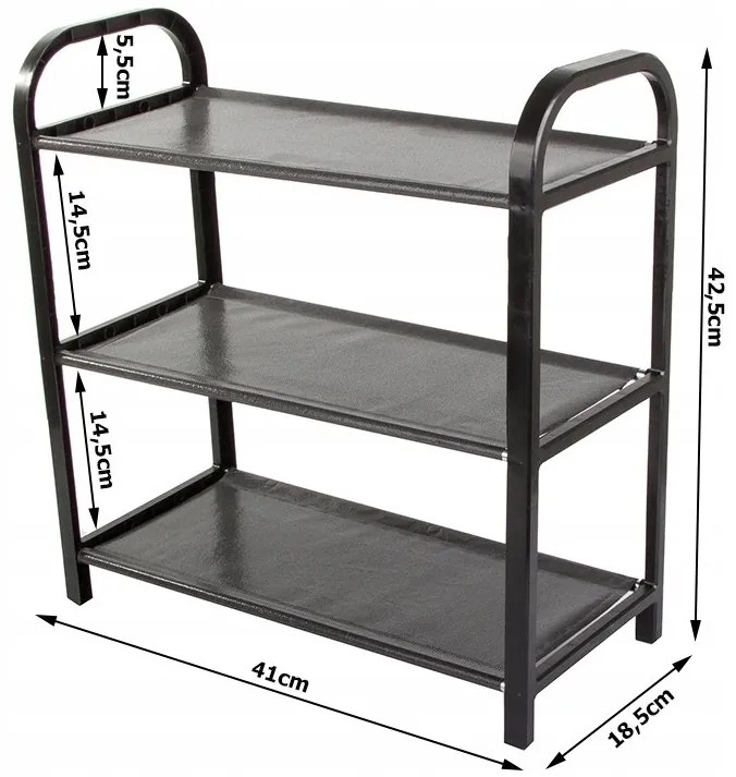Verk 27252 Regál na obuv pre 6 párov topánok čierny
