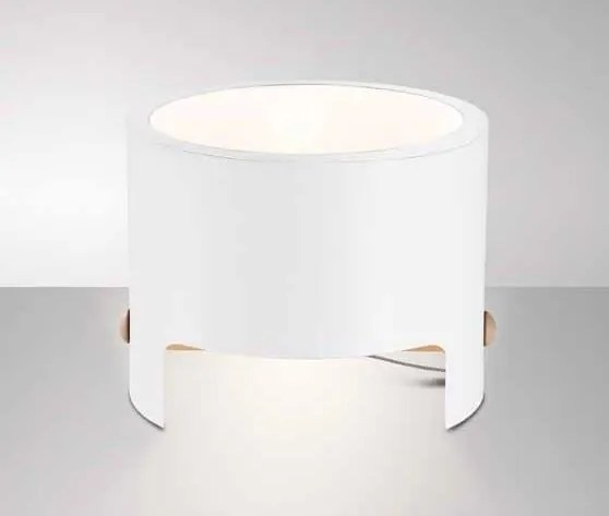 CUBE | dizajnová biela stolná lampa s drevom Rozmer: 30 cm