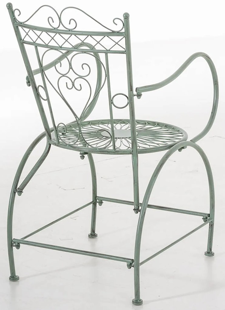 Kovová stolička Sheela s područkami (SET 2 ks) - Zelená antik