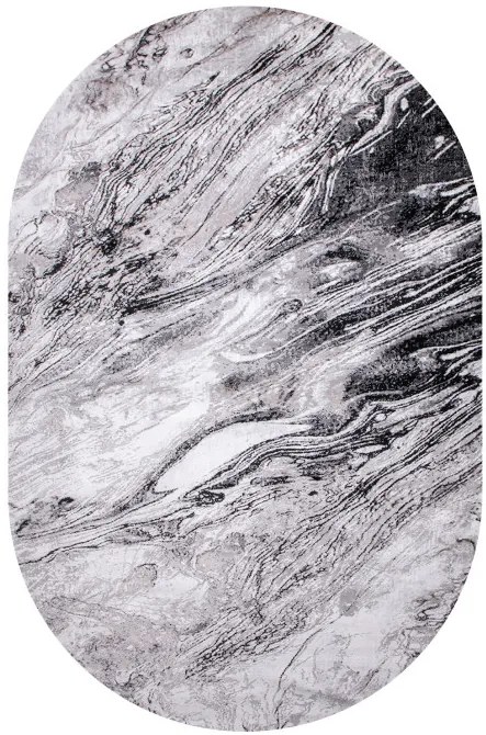 Koberec MAYA PR117 sivý / čierny ovál