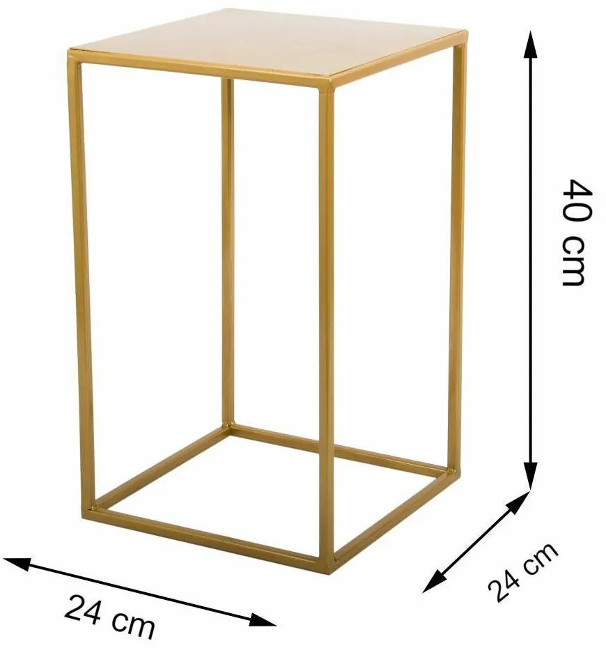 STOJAN NA KVETINÁČ SIMPLE 40X24X24 CM ZLATÁ