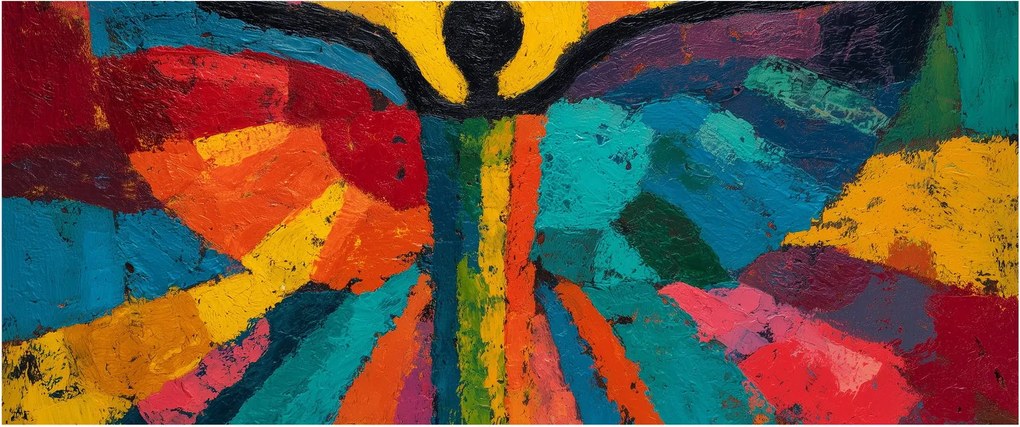 Obraz - Maľovaný anjel (120x50 cm)