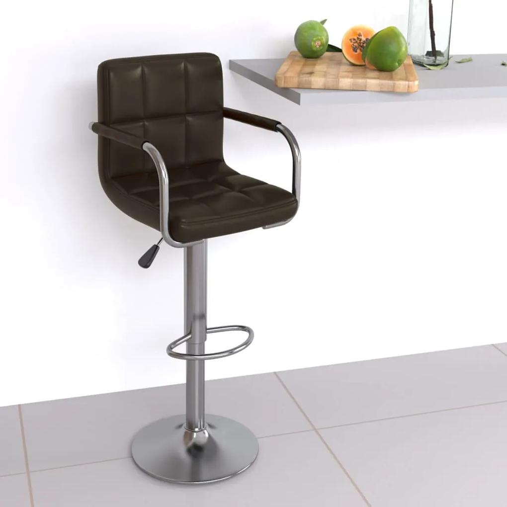 Barová stolička hnedá umelá koža