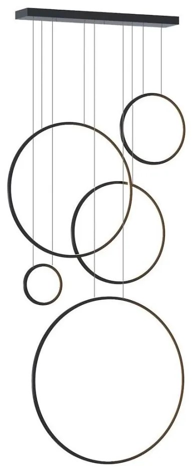 LED luster na lanku SATURNO LED/100W/230V čierny