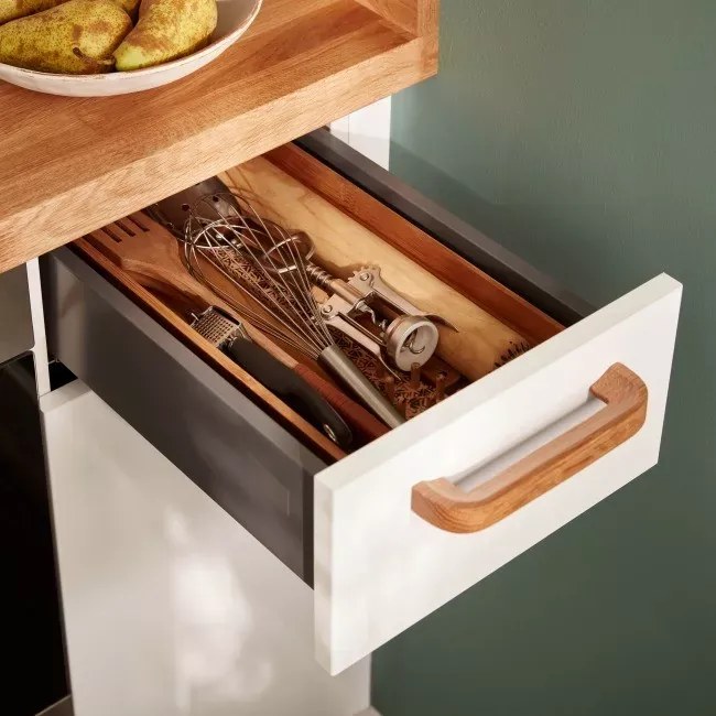 Goodhome Organizér do zásuvky, do kuchyne, príborník - NITAKI bambusový 20 x 43 cm