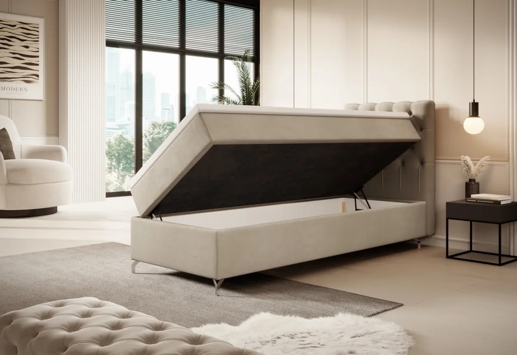 Čalúnená posteľ boxspring FESTER, 80x200, Monolith 01, ľavá