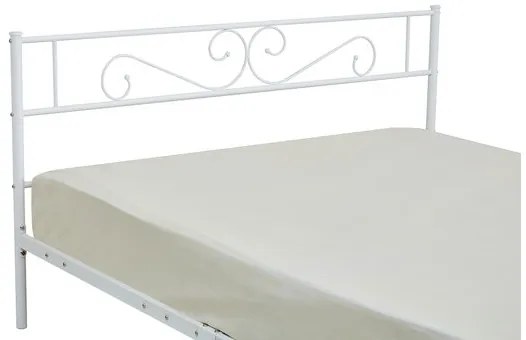 Kovová posteľ Bengrio 0601, Rozmer postele: 140x200, Farby:: biela