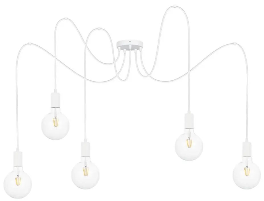 Luster na lanku MIROS 5xE27/60W/230V pavúk biela