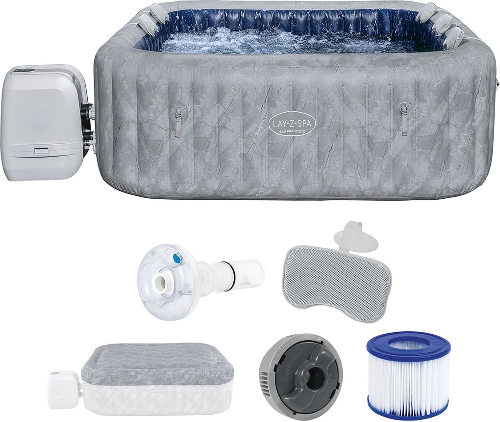 BESTWAY Lay-Z-Spa San Francisco HydroJet Pre Vírivka, 230 x 230 x 71 cm, 7 osôb 6001Q