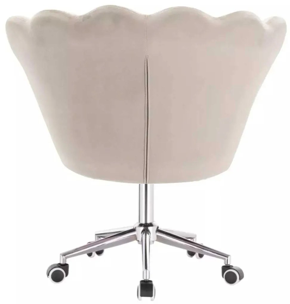 LuxuryForm DESIGN Kreslo FREY VELUR na striebornej podstave s kolieskami - latte