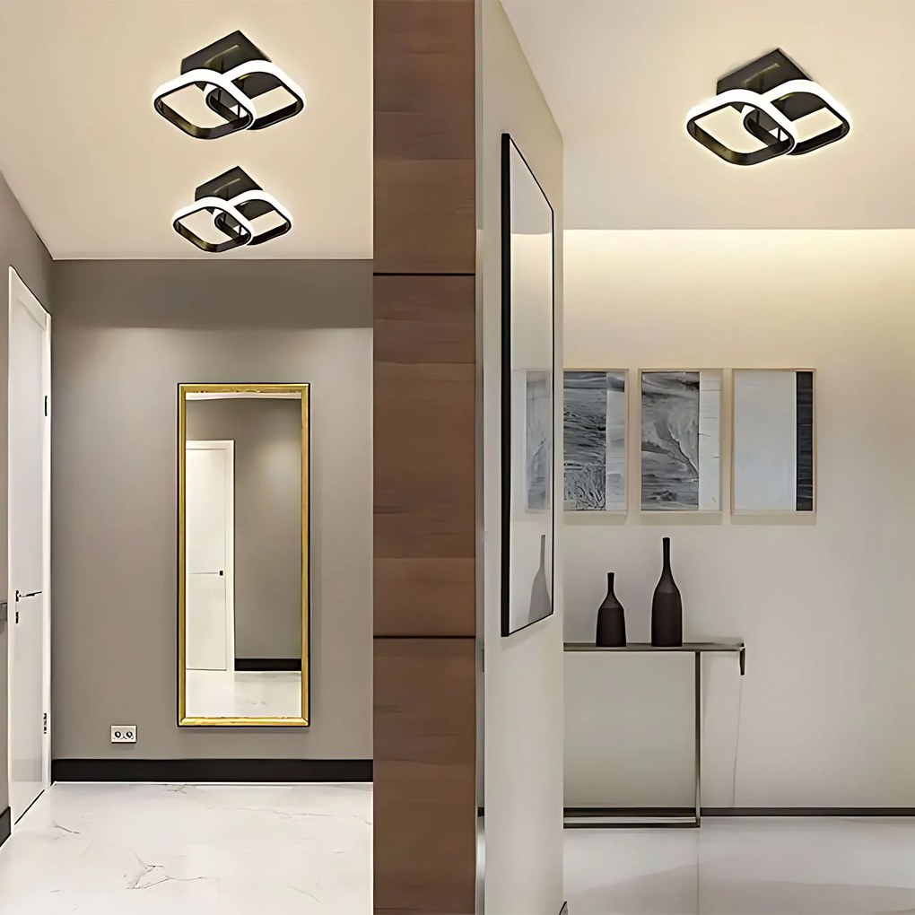 Toolight Toolight, LED stropné svietidlo 23x23cm, 22W, 3000K, LHJ074-C, čierna matná, OSW-50034